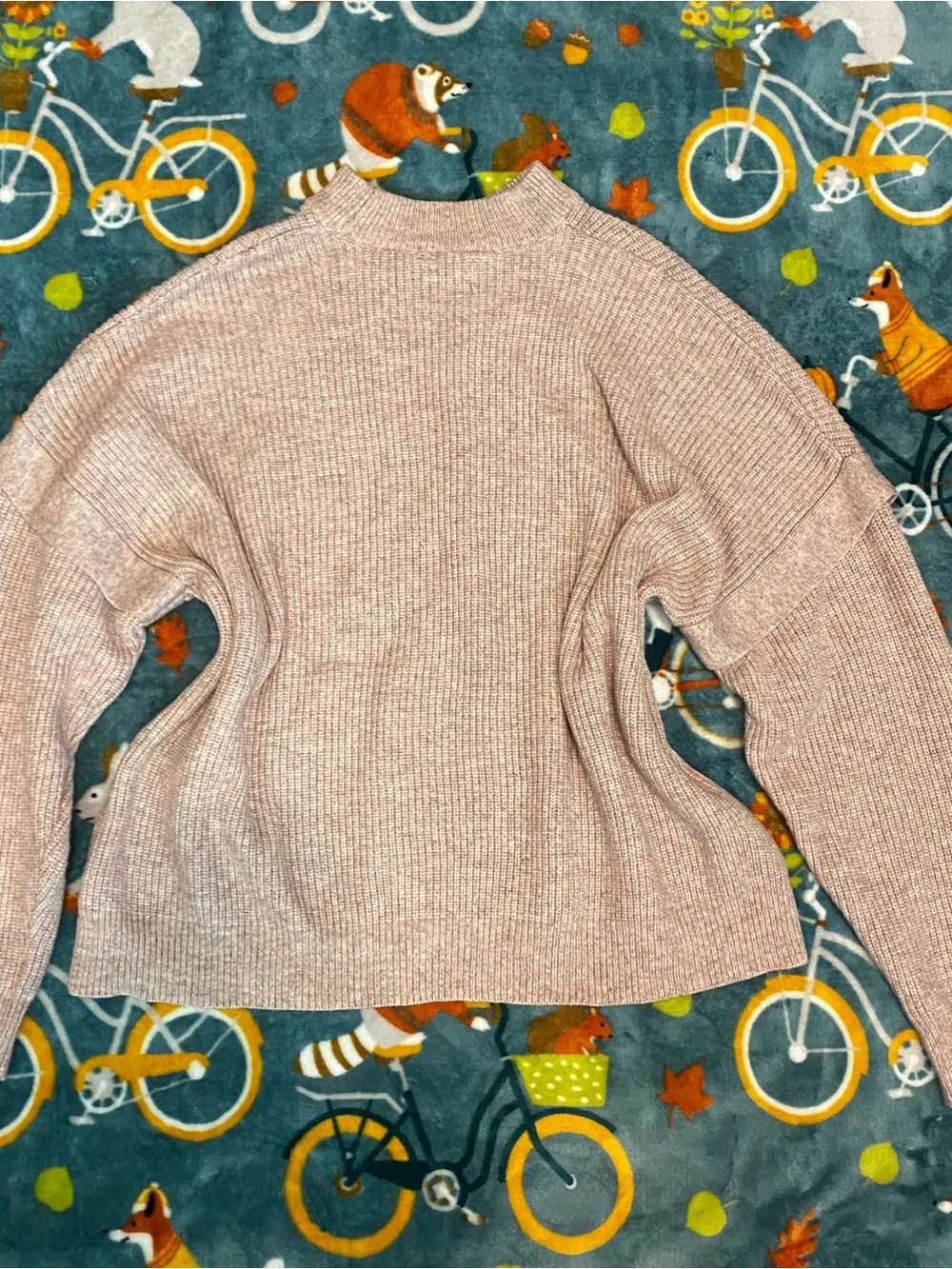 Cozy Autumn Sweater Mauve Pink Terra & Sky w/ Shoulder Detail - Women’s 3XL
